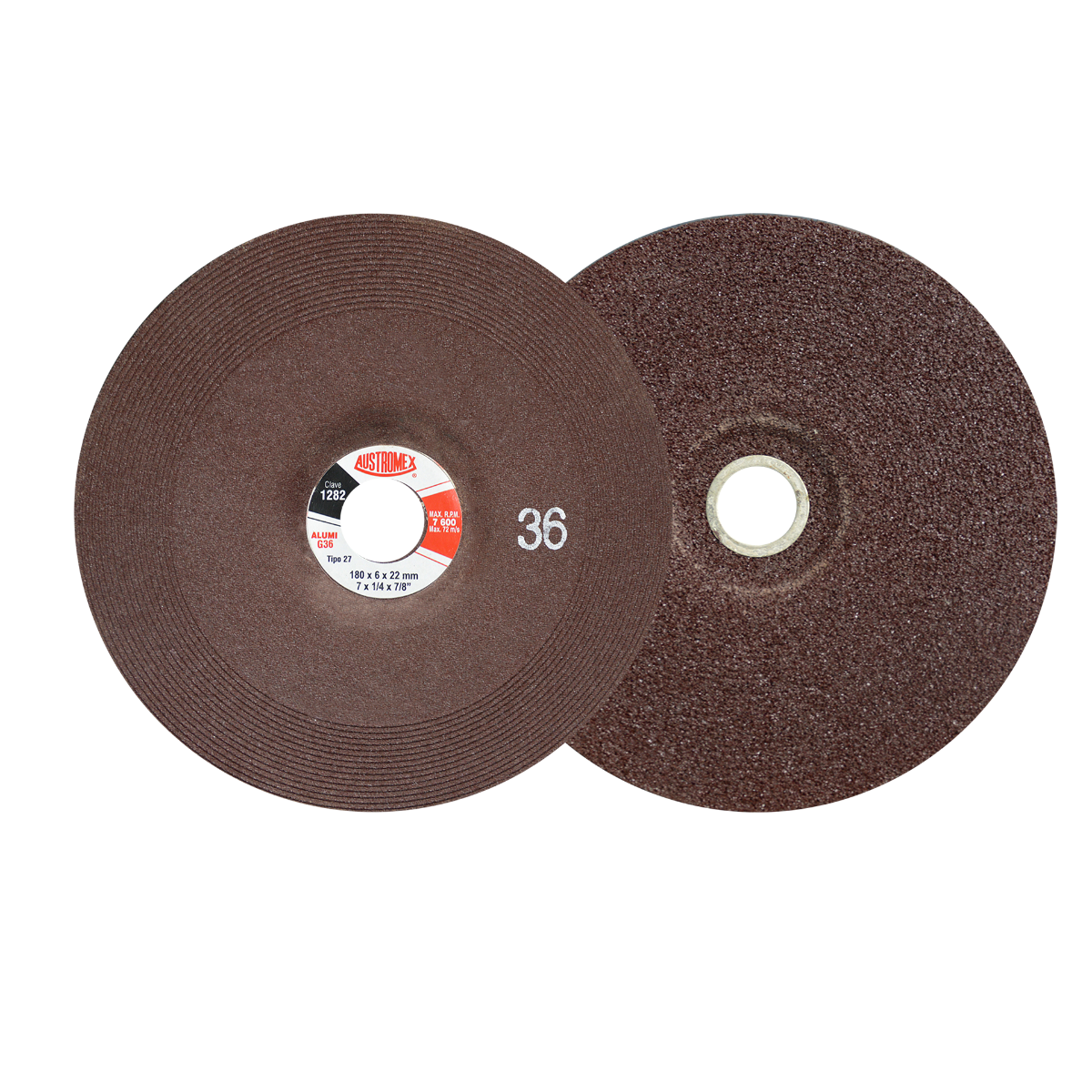 Abrasive grinding disc for aluminum, 180 x 6 x 22 mm, ideal for grinding aluminum and non-ferrous metals. Offers high cutting speed and long lifespan, without clogging and with excellent finish.