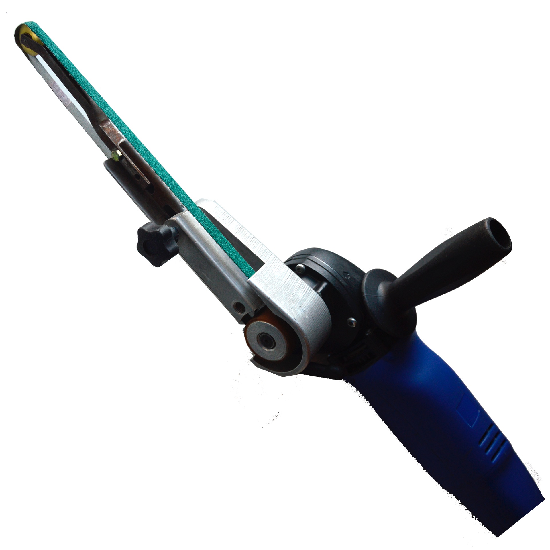 Accesorio para Satinadora 2500 diseñado para lijado en zonas de difícil acceso utilizando minibandas de lija, fibra o felpa. Ideal para trabajar radios en uniones complicadas, ofreciendo acabados consistentes y uniformes. Ergonómico y fácil de aplicar.