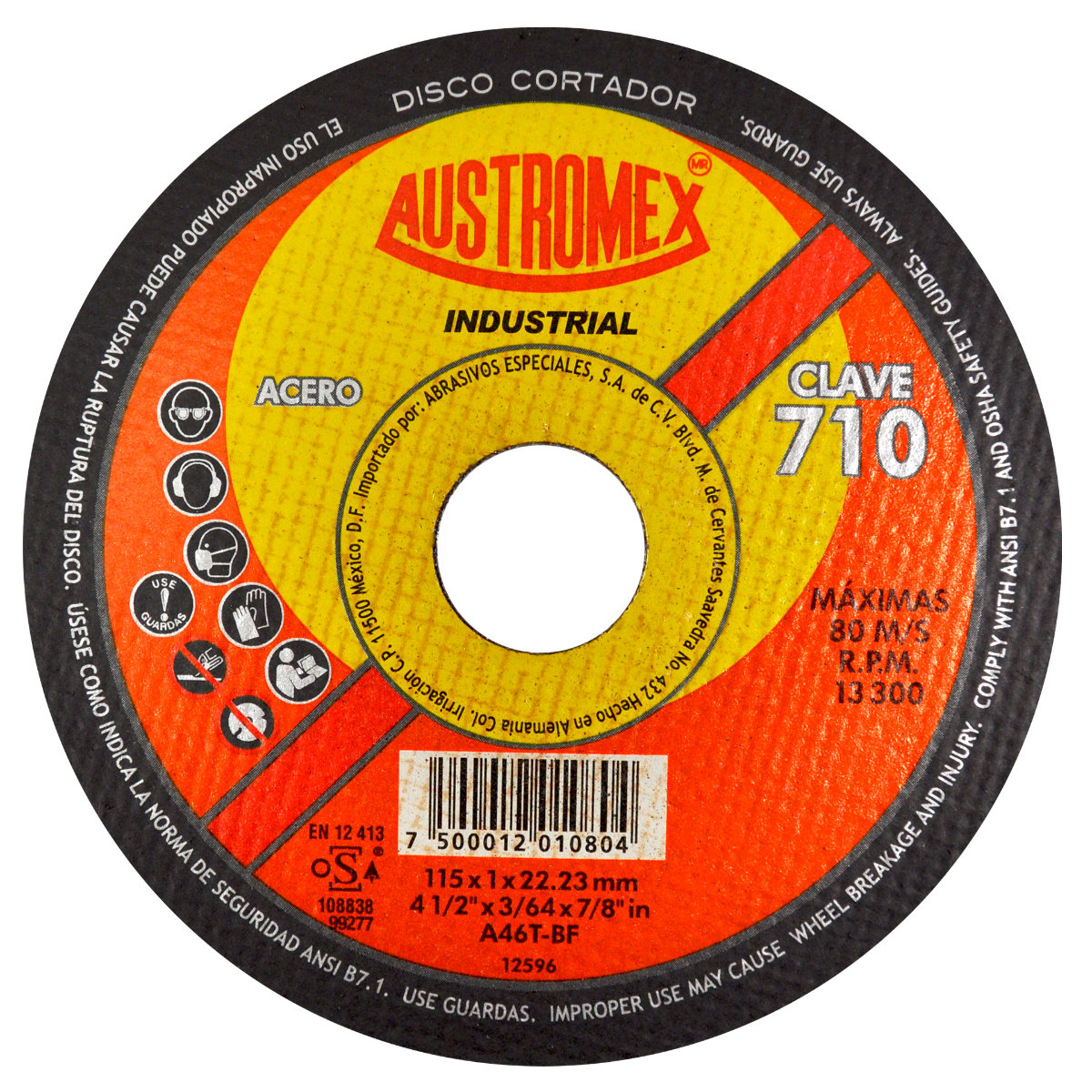 Abrasive cutting disc for carbon steel, designed for angle grinders. Offers low burr development, fast cutting speed, and high performance.